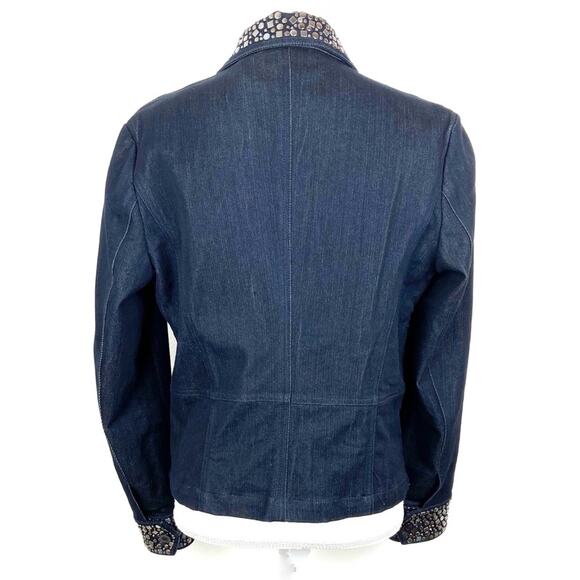 Christine Alexander Studded Jean Jacket Dressy Tailored Fit Western Boho Small - Picture 4 of 9